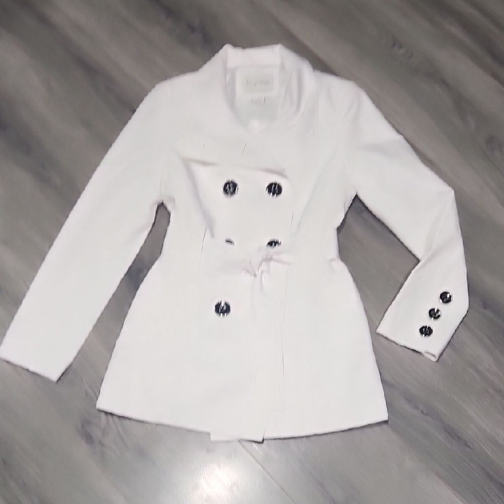 White House Black Market White Windbreaker/Rain Jacket